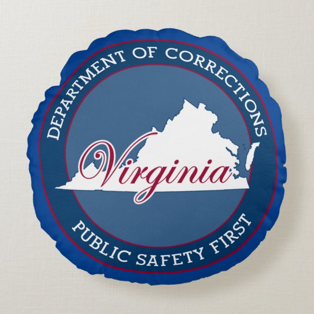 Virginia Department of Corrections Rundes Kissen (Vorderseite)