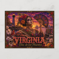 Virginia Día de los Muertos Retro