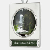 Virginia Falls at Glacier National Park Banner-Ornament Silber (Links)