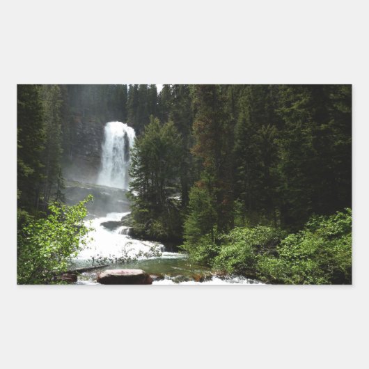 Virginia Falls at Glacier National Park Rechteckiger Aufkleber (Vorderseite)