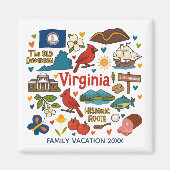 Virginia Family Trip Keepsake Personalized Magnet (Vorne)