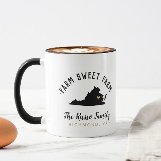Virginia Farm Sweet Farm Family Monogram Tasse