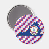 Virginia Flag Karte Magnet (Vorderseite/Rückseite)
