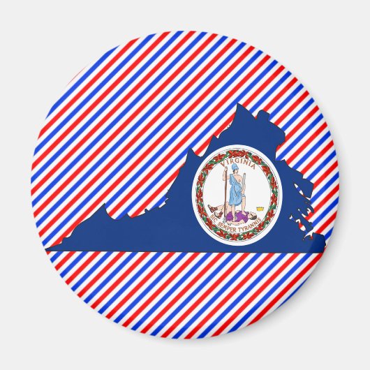 Virginia Flag Karte Magnet (Vorne)