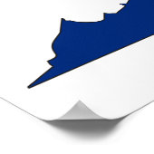 Virginia Flag Karte Poster (Ecke)