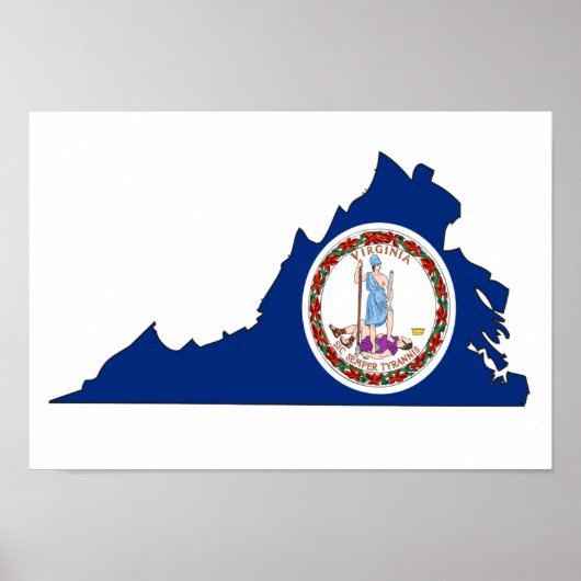 Virginia Flag Karte Poster (Vorne)