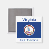 Virginia Flag Magnet (Vorderseite/Rückseite)