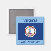 Virginia Flag Magnet (Vorderseite/Rückseite)