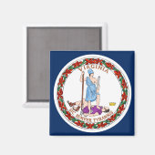 Virginia-Flagge Magnet (Vorderseite/Rückseite)