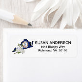 Virginia Flagge mit Staat Blume Dogwood blühen (Insitu)