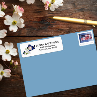 Virginia Flagge mit Staat Blume Dogwood blühen