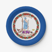 Virginia-Flagge Pappteller (Vorderseite)