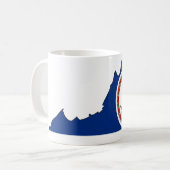 Virginia-Flaggen-Karte Kaffeetasse (Vorderseite Links)