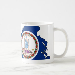 Virginia-Flaggen-Karte Kaffeetasse