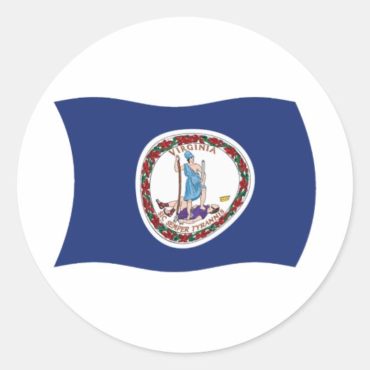 Virginia-Flaggenaufkleber Runder Aufkleber (Vorderseite)