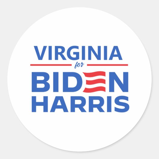 Virginia für Biden Harris Runder Aufkleber (Vorderseite)