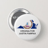 Virginia für JUSTIN FAIRFAX GOVERNOR Button (Vorne & Hinten)