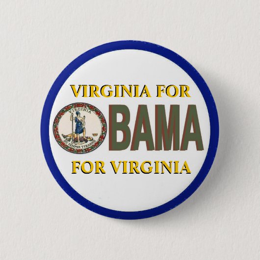 VIRGINIA FÜR OBAMA-Knopf Button (Vorderseite)