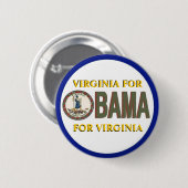 VIRGINIA FÜR OBAMA-Knopf Button (Vorne & Hinten)