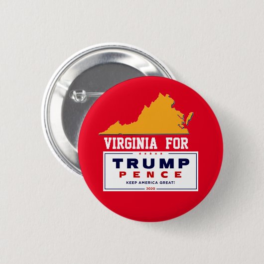 Virginia für Trump Pence 2020 Button (Vorne & Hinten)