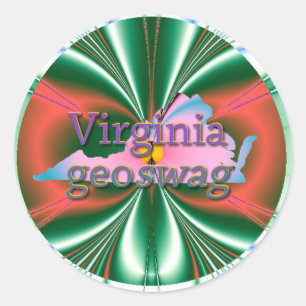 Virginia Geocaching liefert Aufkleber Geoswag