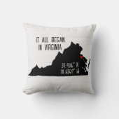 Virginia GPS Koordinaten mit Herz Kissen (Vorderseite)