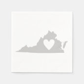 Virginia Gray Map Form Herz Virginia Party Serviette (Vorderseite)