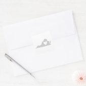 Virginia Gray Shape Heart Virginia Liebe Grau Quadratischer Aufkleber (Umschlag)