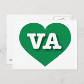 Virginia Green Heart - I Liebe VA Postkarte (Vorne/Hinten)