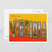 Virginia Grüße von US-Staaten Postkarte (Vorne/Hinten)