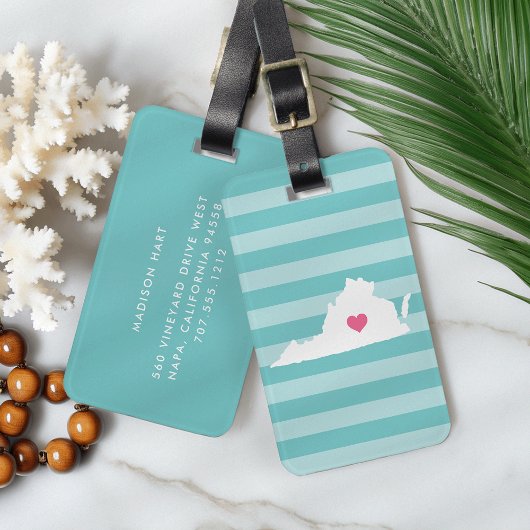 Virginia Heart | Zuhause Staat Gepäckanhänger