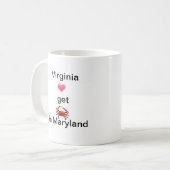 Virginia-Herzen erhalten Krabben in MD Kaffeetasse (Vorderseite Links)