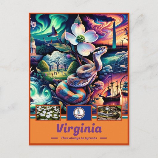 Virginia Historic Splendor Elegante Sehenswürdigke Postkarte (Vorderseite)