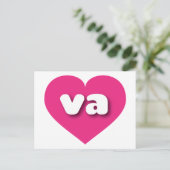 Virginia Hot Pink heart - I Liebe Postkarte (Stehend Vorderseite)