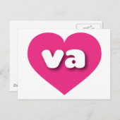 Virginia Hot Pink heart - I Liebe Postkarte (Vorne/Hinten)