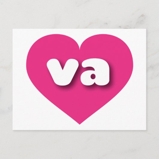Virginia Hot Pink heart - I Liebe Postkarte (Vorderseite)