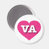 Virginia Hot Pink Heart - I Liebe VA Magnet (Vorderseite/Rückseite)