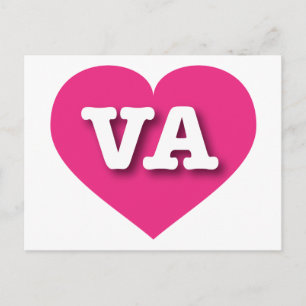 Virginia Hot Pink Heart - I Liebe VA Postkarte