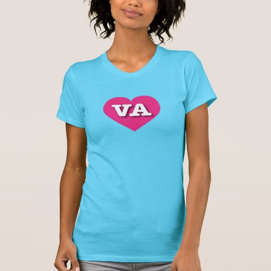 Virginia Hot Pink Heart - I Liebe VA T-Shirt (Vorderseite)