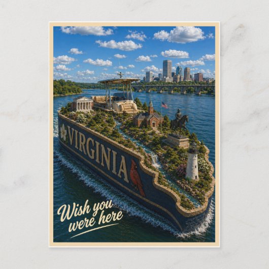 Virginia | Ich wünschte, du wärst hier | State-Ser Postkarte (Vorderseite)