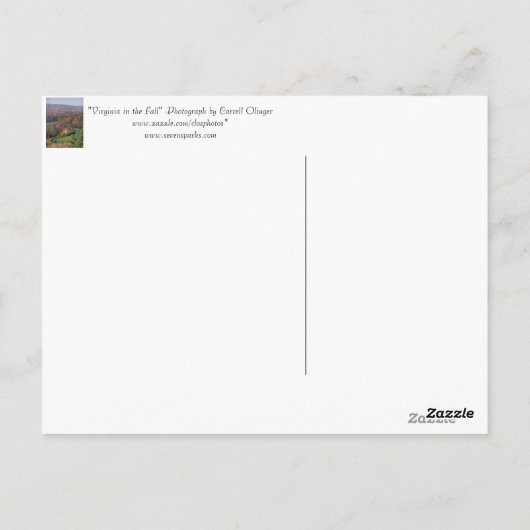 Virginia im Herbst Postkarte (Rückseite)