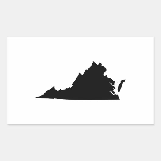 Virginia in Schwarz und Weiß Rechteckiger Aufkleber (Vorderseite)
