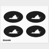 Virginia in Weiß und Schwarz Ovaler Aufkleber (Blatt)