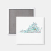 Virginia Interstate Map Magnet (Vorderseite/Rückseite)