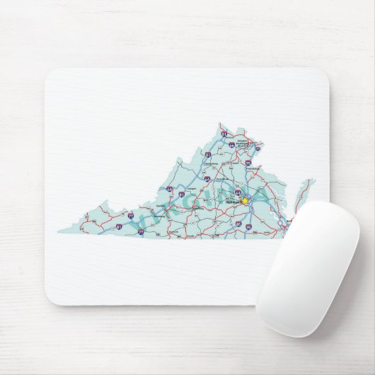 Virginia Interstate Map Mousepad (Mit Mouse)