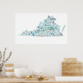 Virginia Interstate Map Print Poster (Küche)