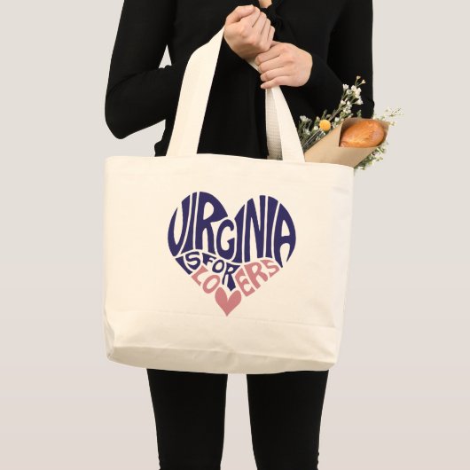 Virginia is for lovers Heart Jumbo Stoffbeutel (Vorderseite (Produkt))