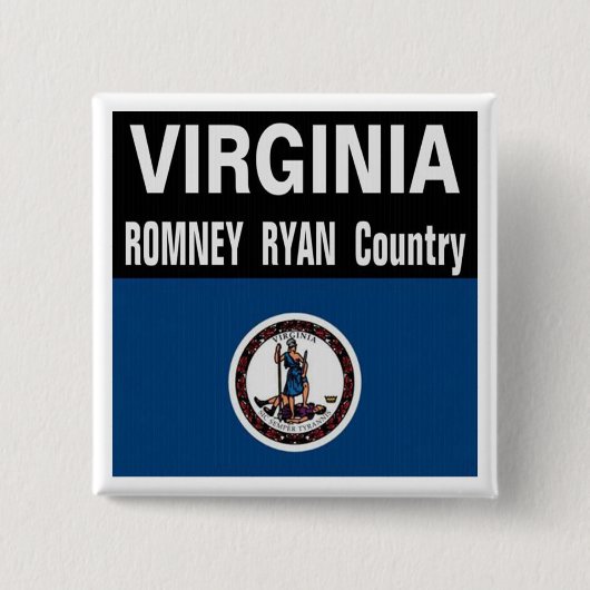 Virginia ist Romney Ryan Land-Knopf Button (Vorderseite)