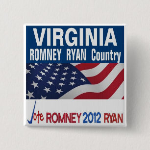 Virginia ist Romney Ryan Land-Knopf Button