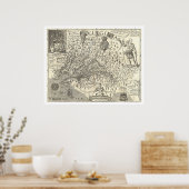 Virginia John Smith Karte 1624 Poster (Küche)